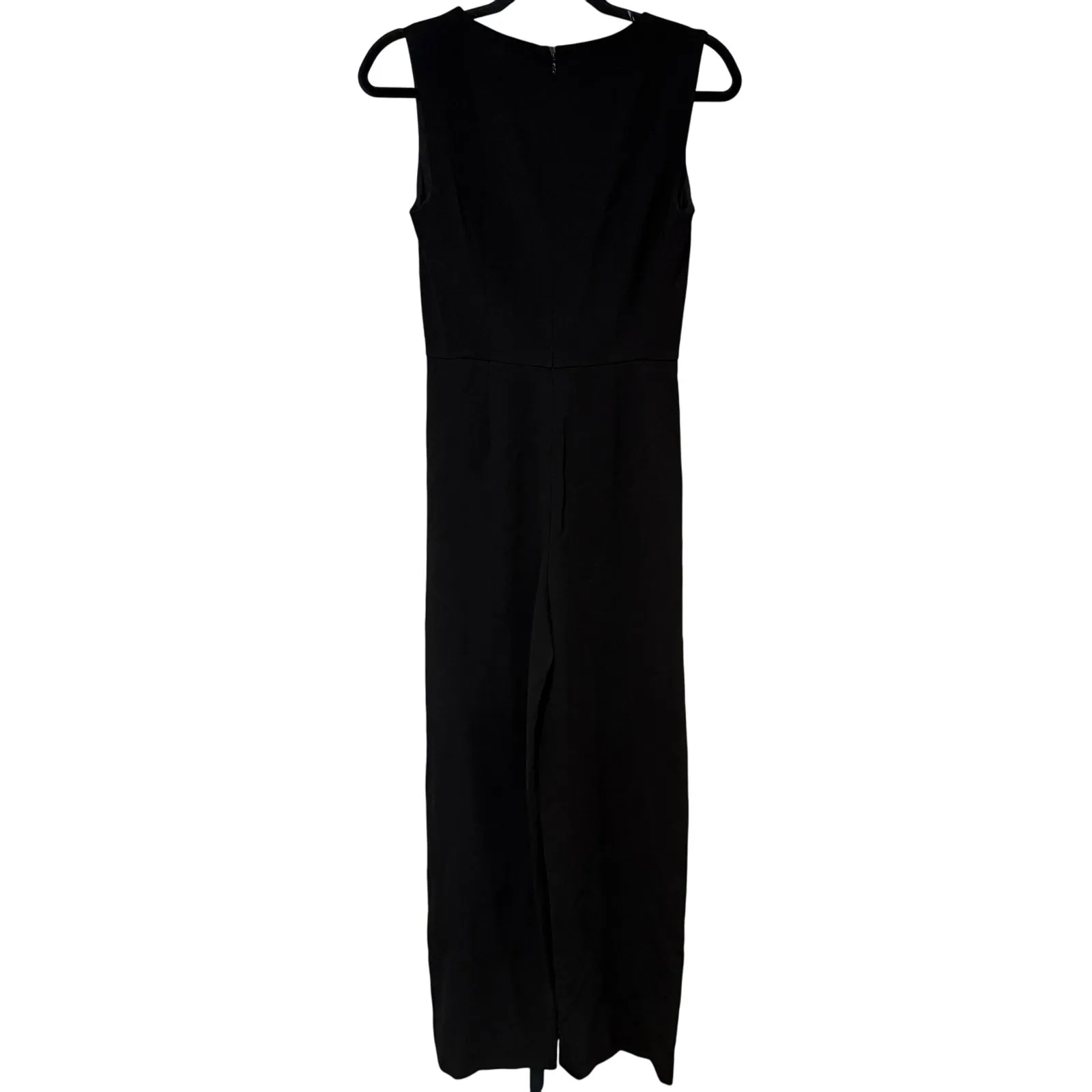 Theory Seamed‎ Jumpsuit Scoop Neck Sleeveless Admiral Crepe Black Size 0 - Image 6