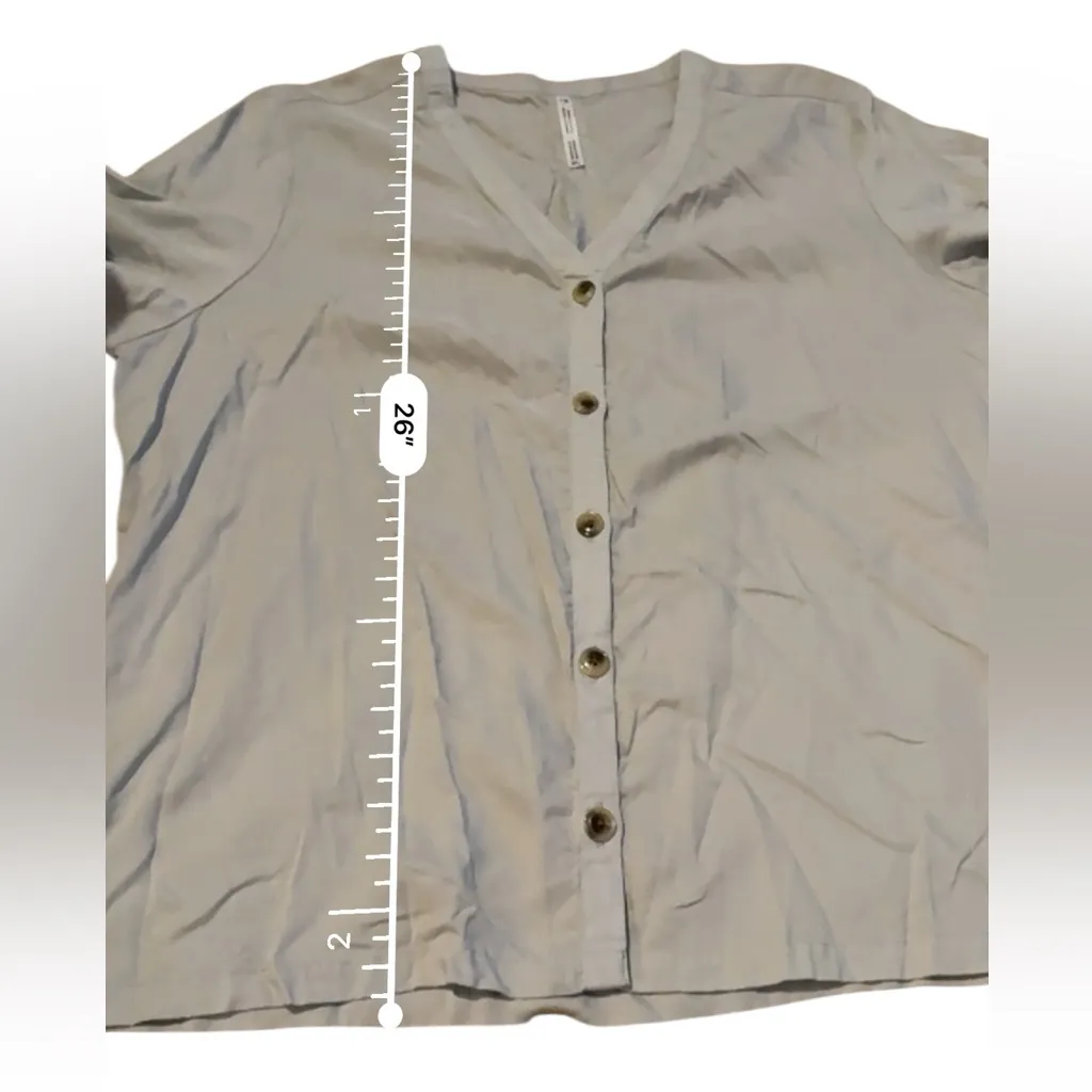 Kuhl Hadley Short Sleeve Button-Front Shirt in Mist Gray Sz XL‎ Boxy Airy Fit - Image 9