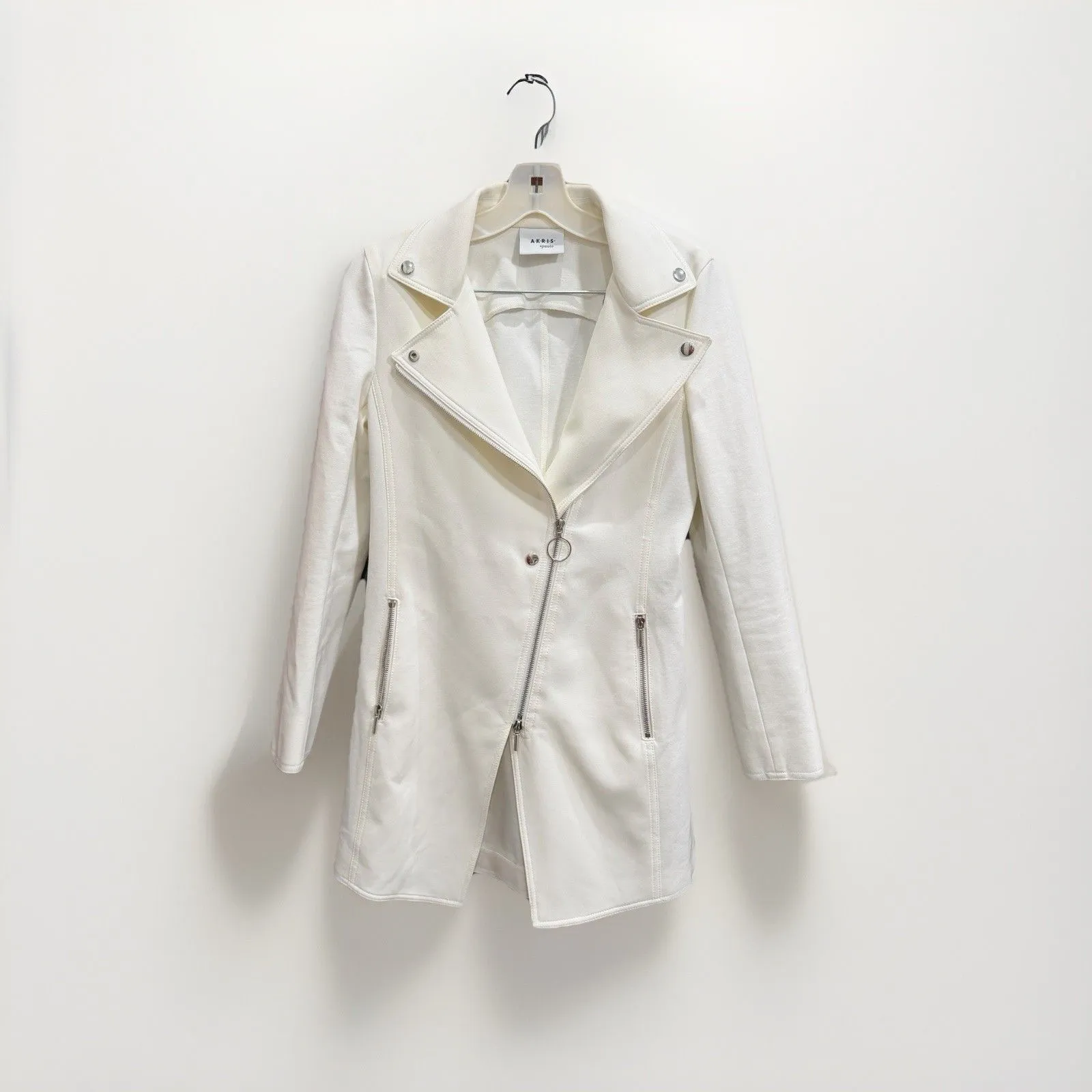 Akris  Punto Asymmetrical Zip Moto Jacket Coat Size 4 - Image 2