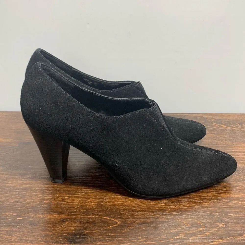 Hannah Comfort Women's Leather Upper Pointed Toe Cone heel Pump Black Size 7M - Image 3