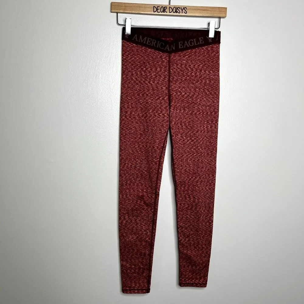 American Eagle Red High Rise Pajama Leggings - Image 6