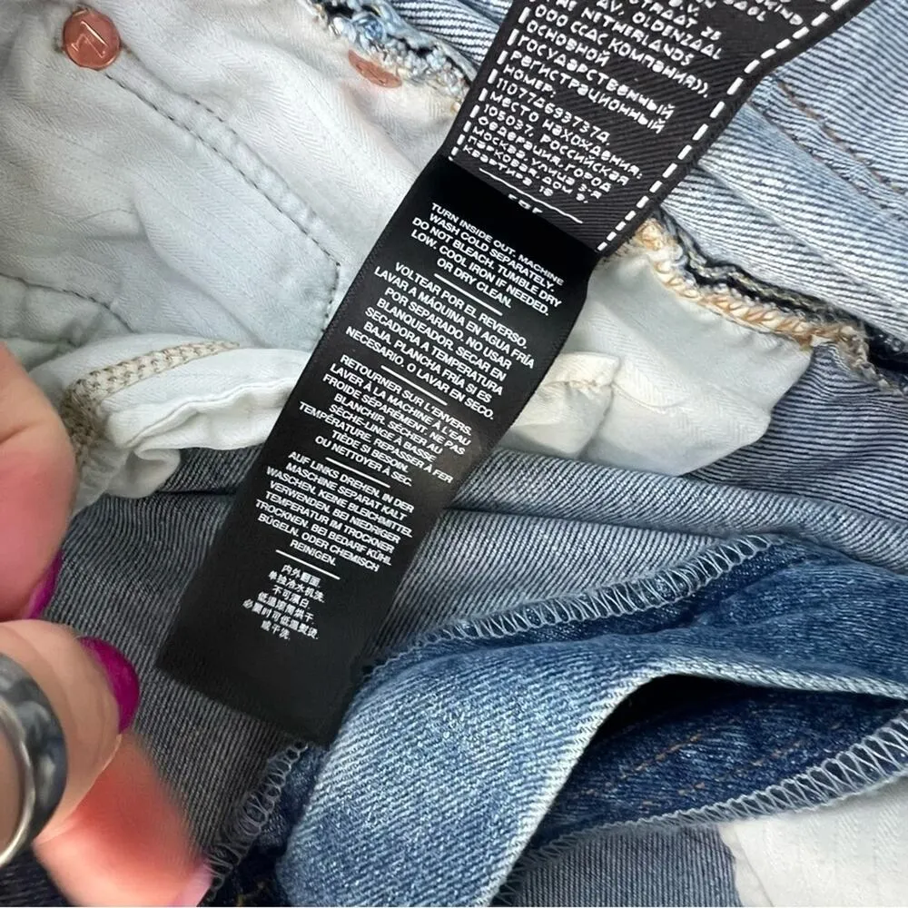 7 For All Mankind Alexa High Waist Crop Wide Leg Jeans In Lakeside Size 32 - Image 8