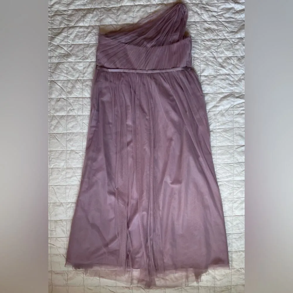 White by Vera Wang Asymmetric Dusty Purple "Quartz" Chiffon Tulle Flowy Gown - Image 4