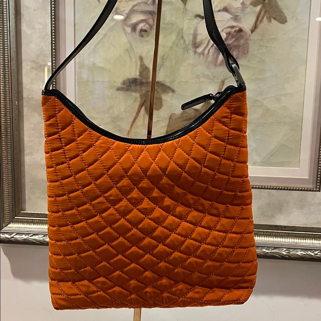 Bally Orange Quilted Shoulder Bag - Image 2