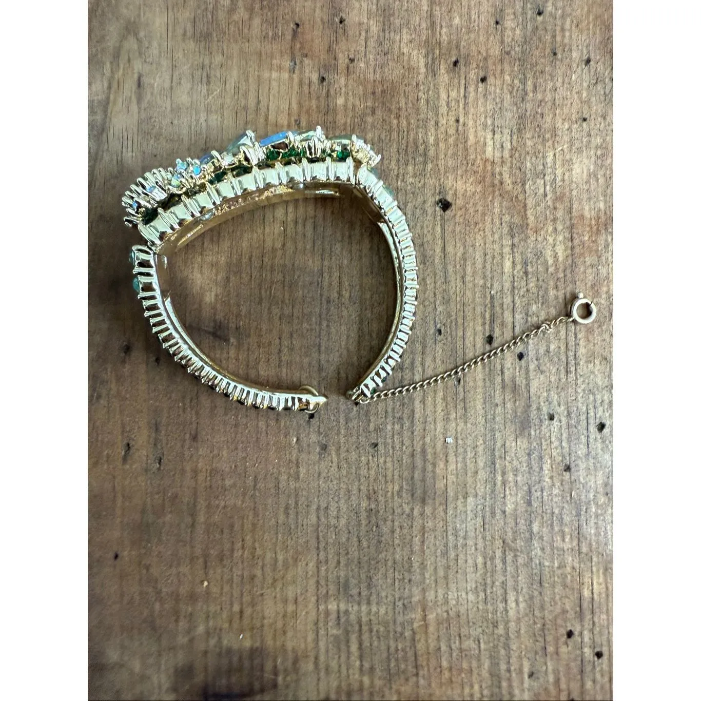 Vintage Juliana DeLizza & Elster Blue Green Aurora Borealis Rhinestone Gold Tone - Image 9