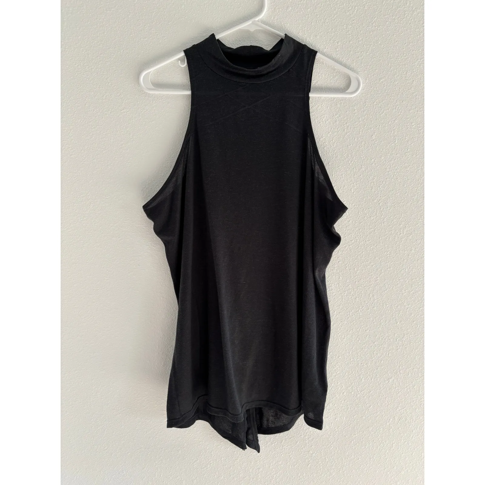 prAna Womens Medium Black Split Hem‎ High Neck Workout Tank Sporty Outdoors Gym - Image 3