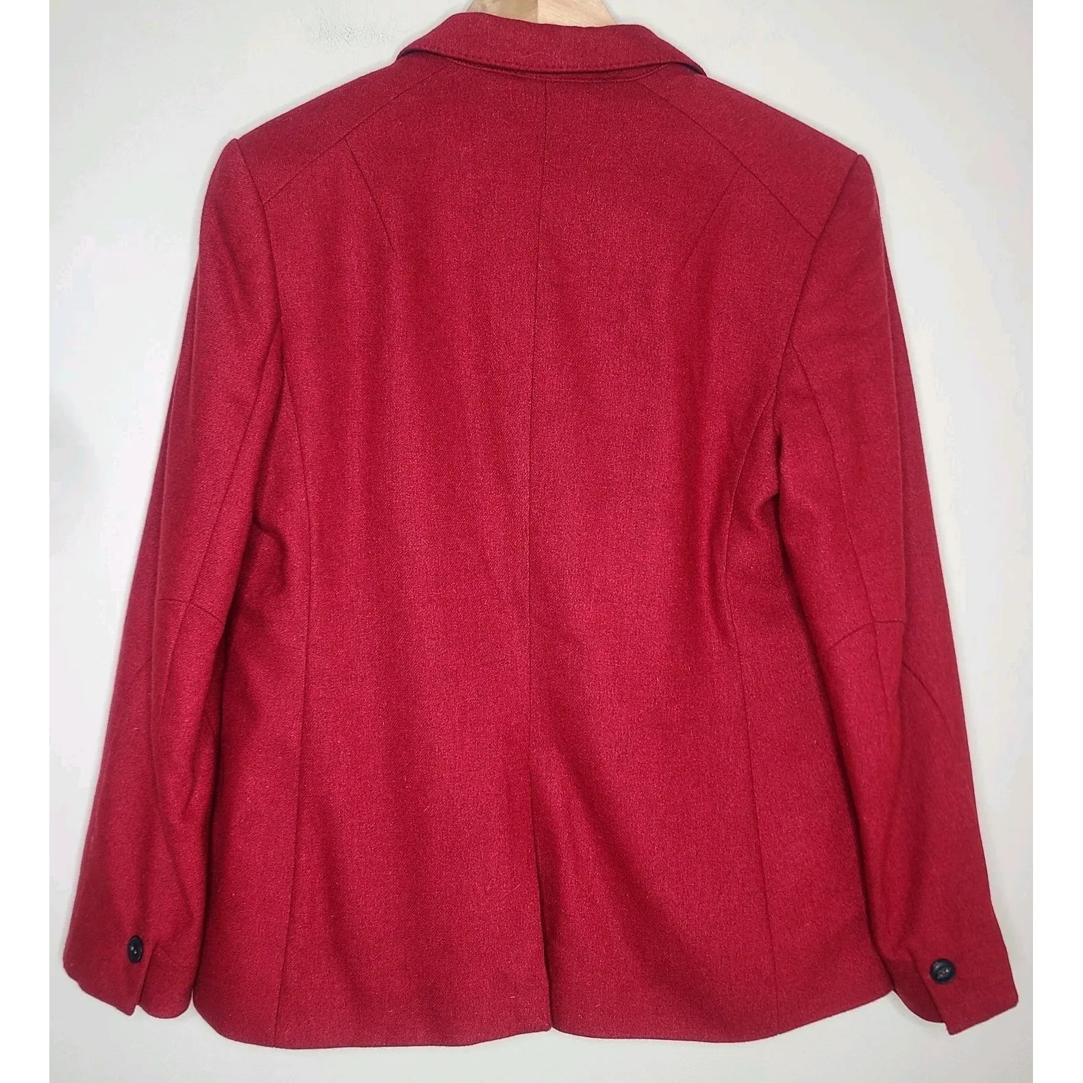 Rag & Bone Lexington Blazer Jacket Red‎ Wool Blend One Button Plaid Lining 10 - Image 5