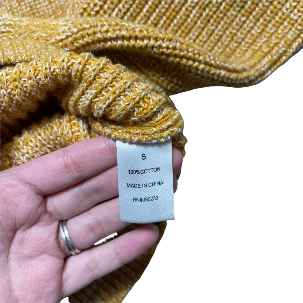 Kendall + Kylie Mustard Yellow Mock Neck Knit Sweater S - Image 5