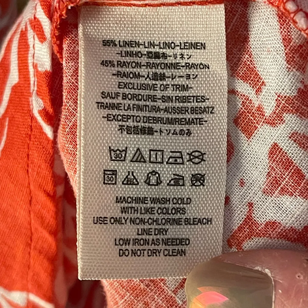 Free People A Thing Called Love Mini Dress Red & White Floral Button Down Linen Beach French Girl - Image 15