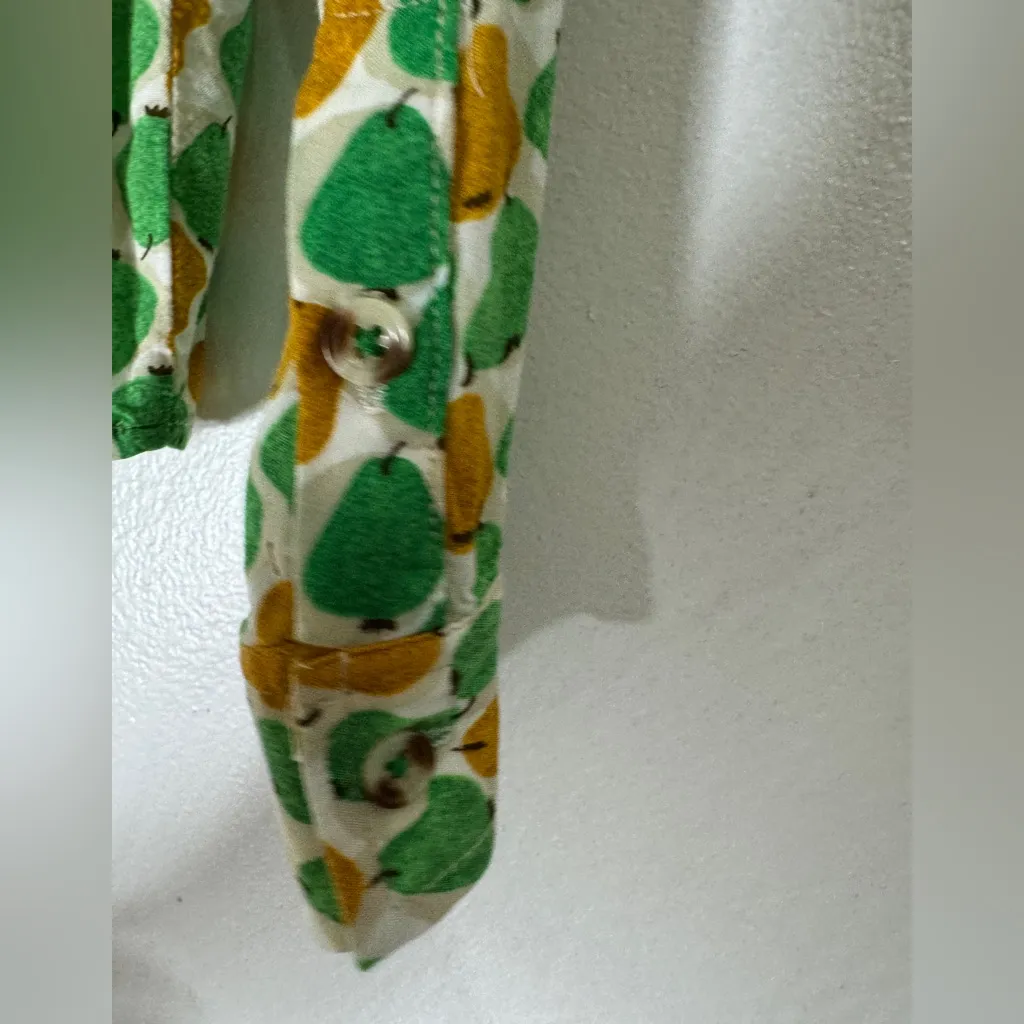 11 of 52 Conversations by Anthropologie shirt blouse size 0 Rayon Fruit Pears‎ - Image 5