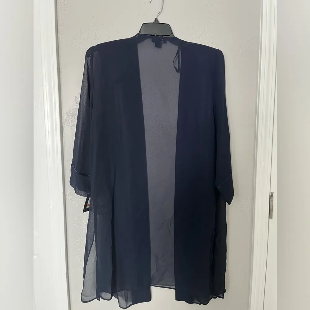 LE BOS Women’s georgette pantsuit with beaded neck style 27821 DARK NAVY 16W - Image 12