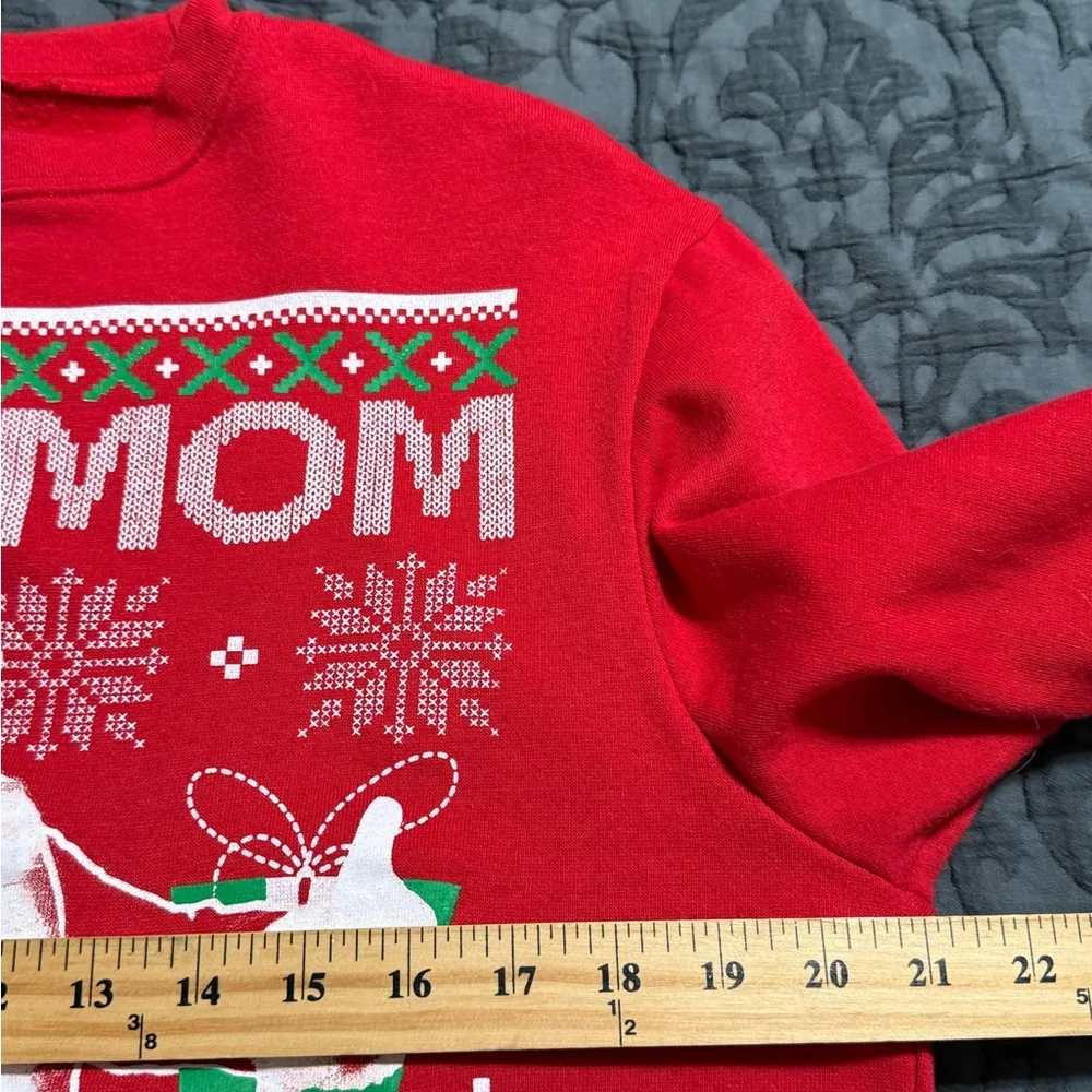 FIFTHSUN size medium your mom believes in santa sweater funny presents workwear - Image 5