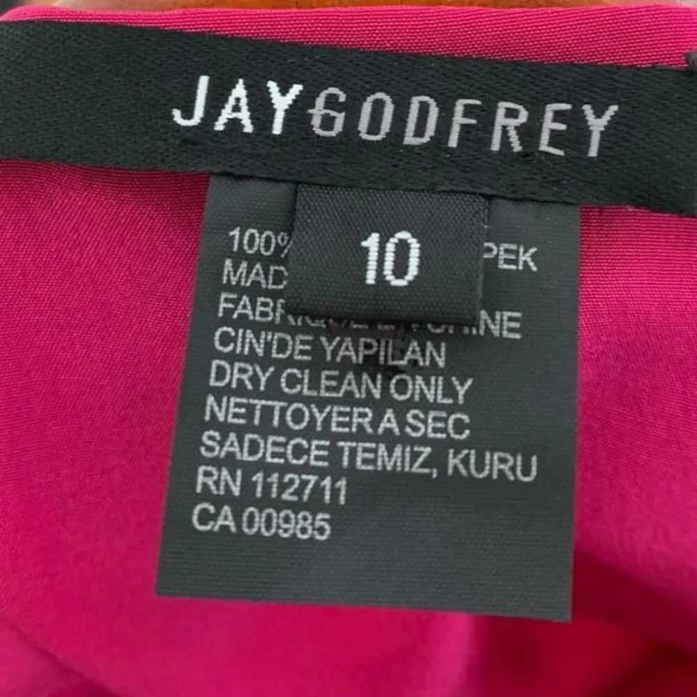 Jay Godfrey Magenta Pink Cold-Shoulder Cutouts Wrap Drape Silk Mini Dress NWT - Image 7
