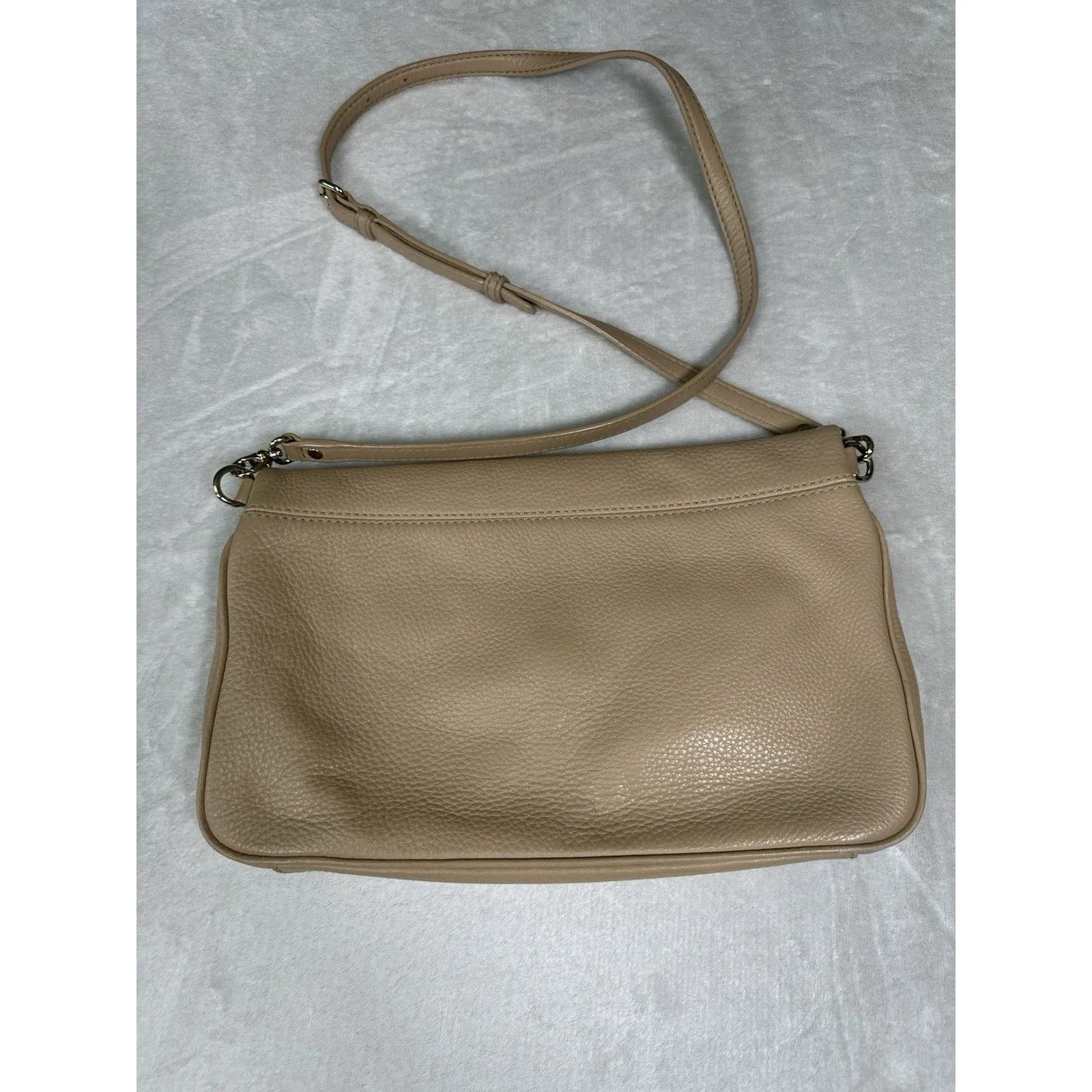 Kate Spade Cobble Hill Marsala Bag Leather Tan Taupe Flap Over Crossbody - Image 2