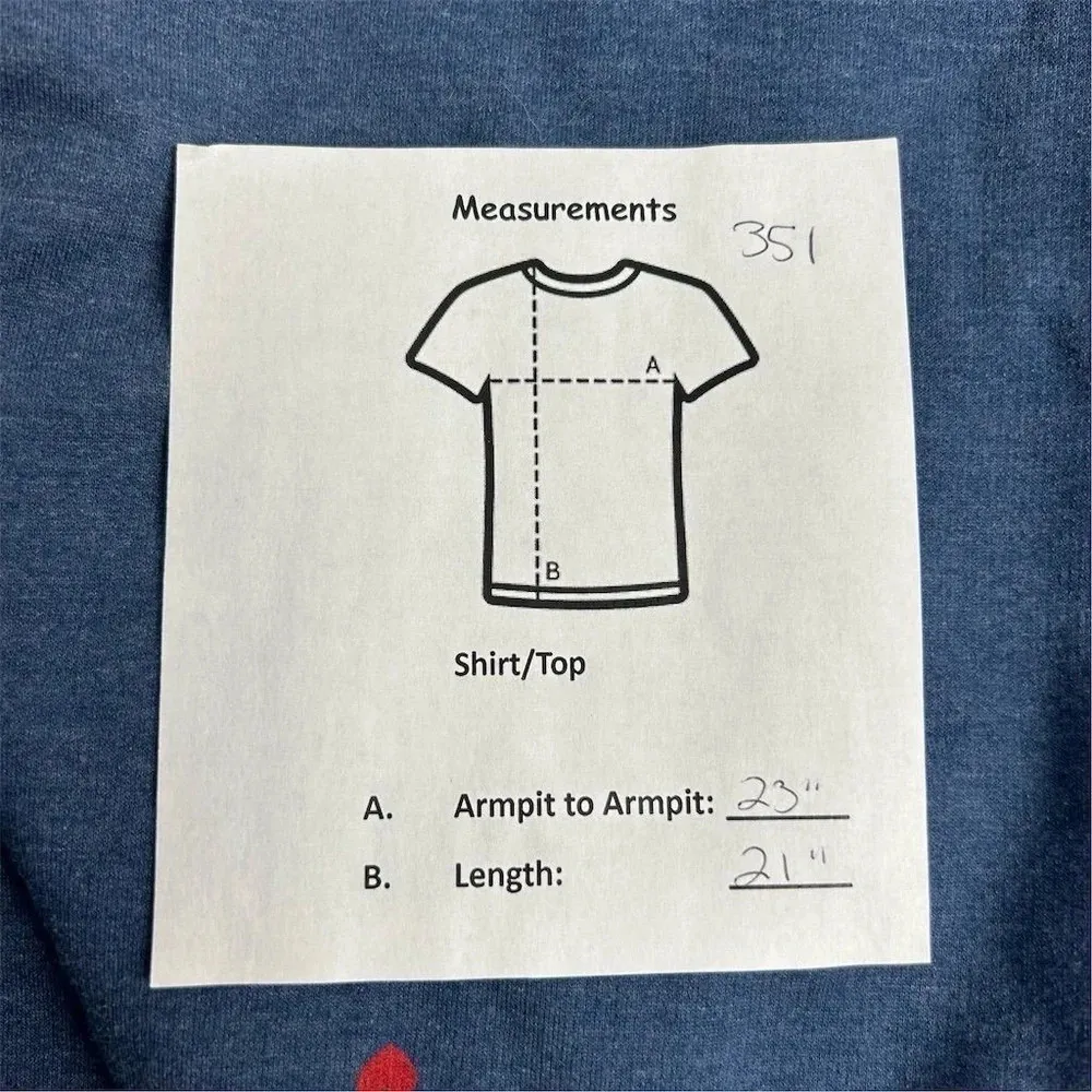 Ayla Francesca Women's XS Blue Crewneck with red hearts Sweatshirt Casual - Image 9