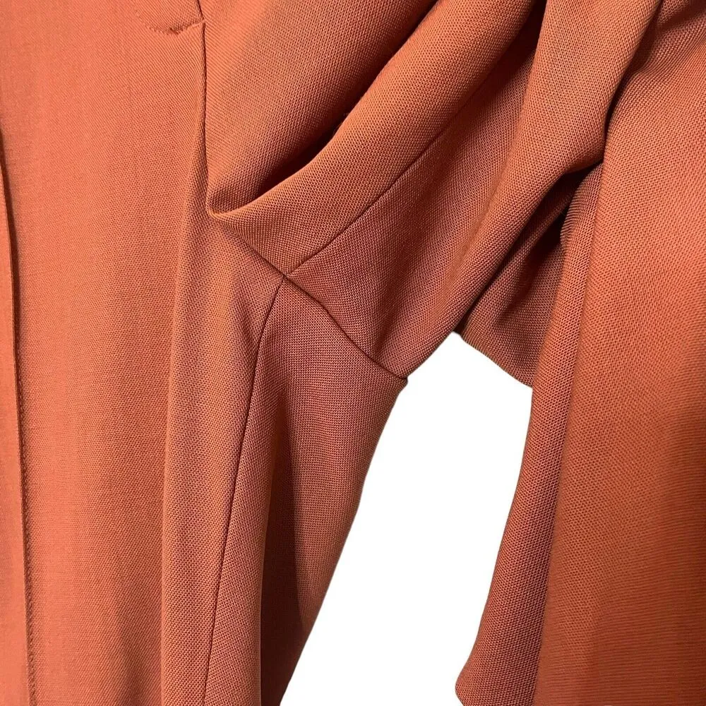 Theory Hartsdale Contour Wool Trousers Rust Women’s Size 4 Cropped Career - Image 8
