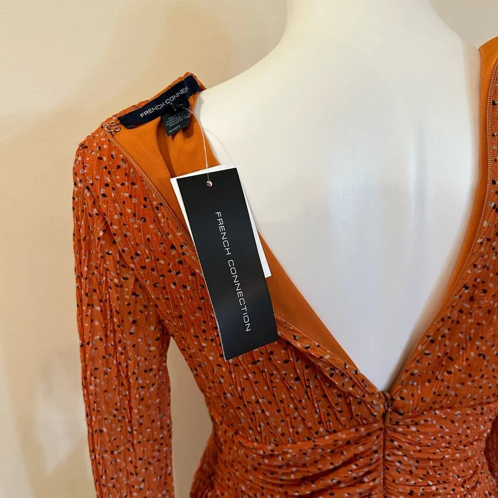 NEW French Connection Mini Dress sz M Long Sleeve V Neck Dress - Image 8