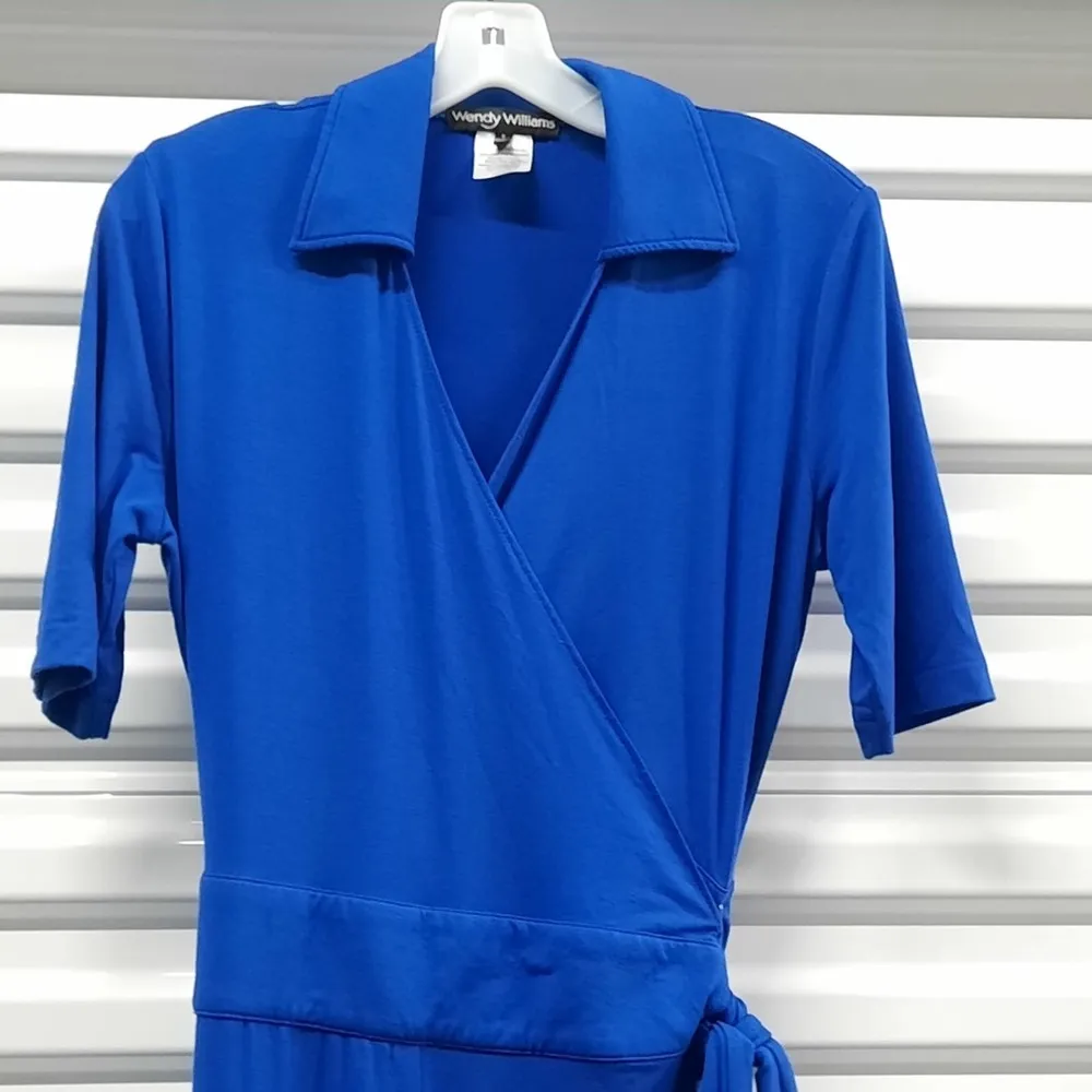 Wendy Williams Jumpsuit Womens Small Blue Pants Stretch - Image 7