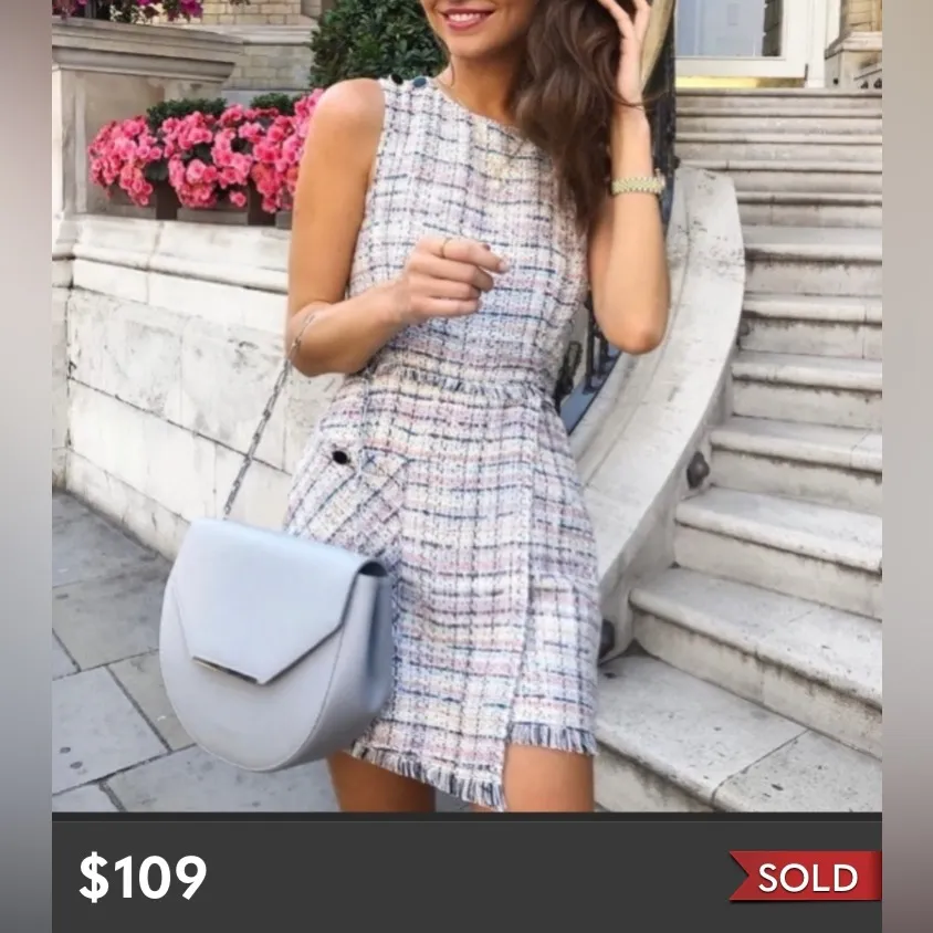 Zara Tweed Romper Jumper Jumpsuit XS Extra Small - Image 6