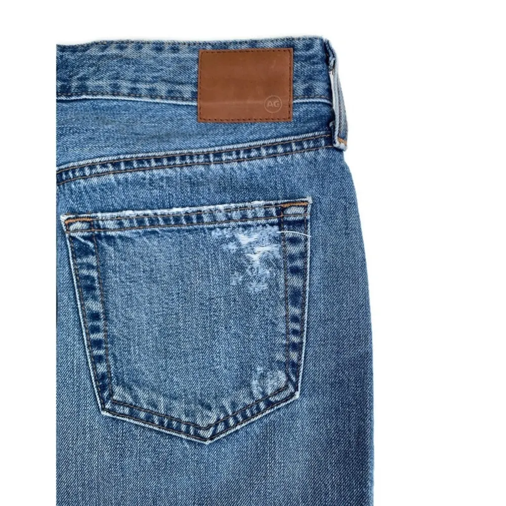 AG Adriano Goldshmied The Erin Frayed Distressed Denim High Rise Skirt Size 24 - Image 4