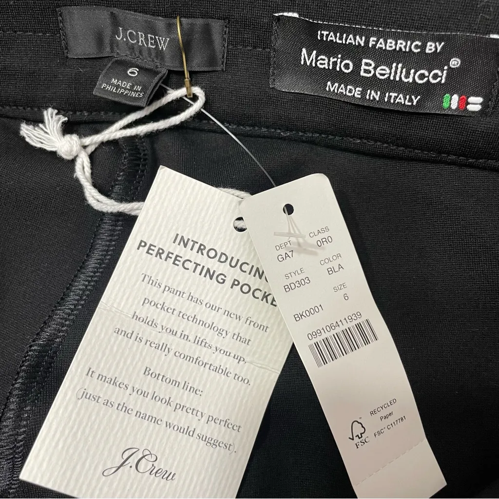 J‎ crew Skinny trouser in Italian ponte black size 6 BD303 - Image 8