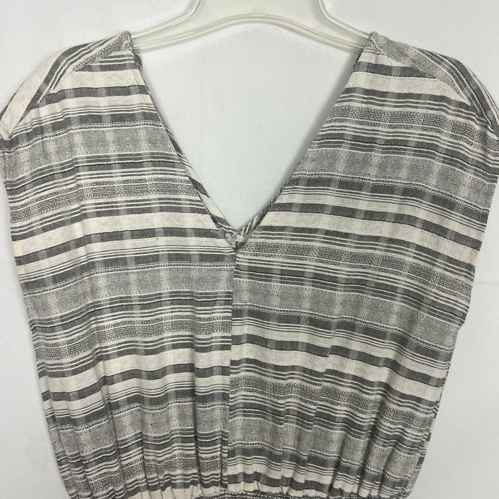 La Reine Striped Sleeveless Romper Size Large Gray - Image 3