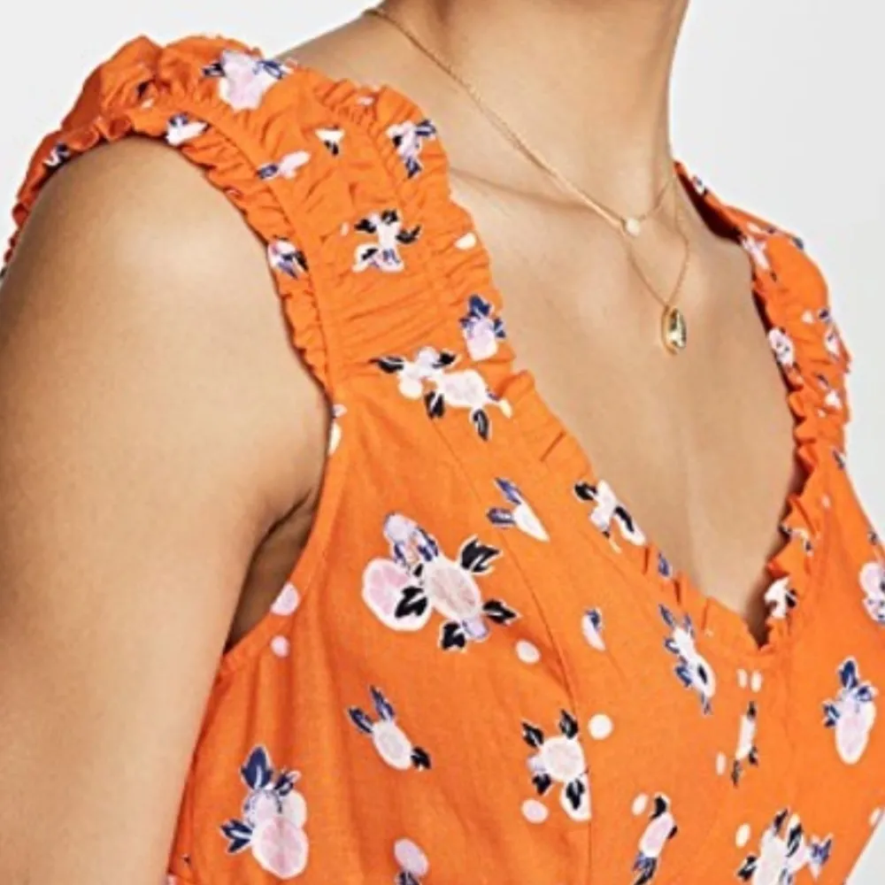 Free People Like A Lady Printed‎ Mini Dress In Orange size XS - Image 3
