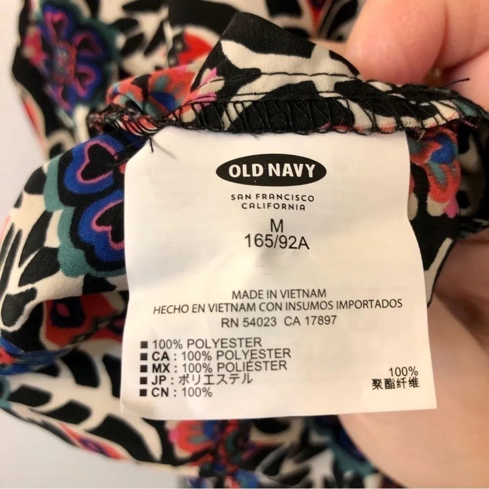 Old Navy Printed Shirred Back Shift Dress Size Med - Image 11