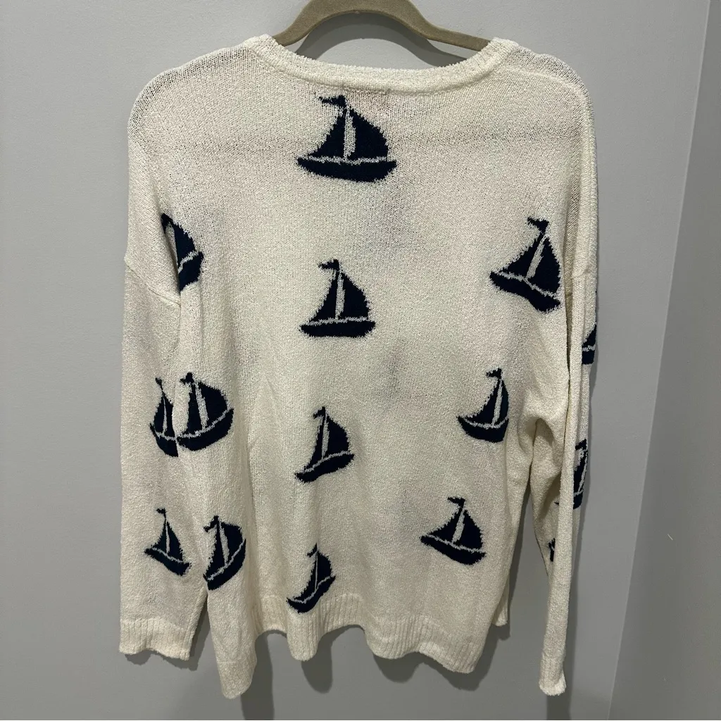 Show Me Your Mumu Go To Sweater Sailboats - size L - Image 6