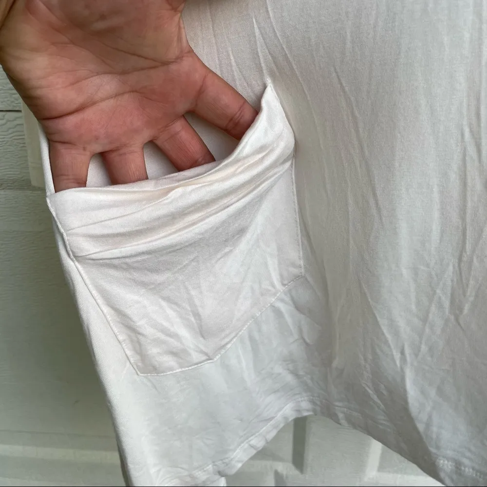 LOGO Lori Goldstein Women’s Tunic Shirt Cream 3/4 Sleeve Asymmetrical Hem Large - Image 8