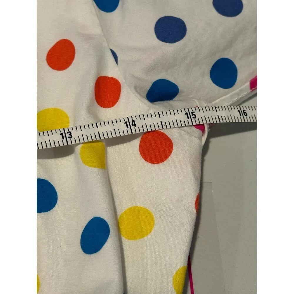 Color Me Courtney Long Short Sleeve Dress White w/polkadots Size 4 - Image 9
