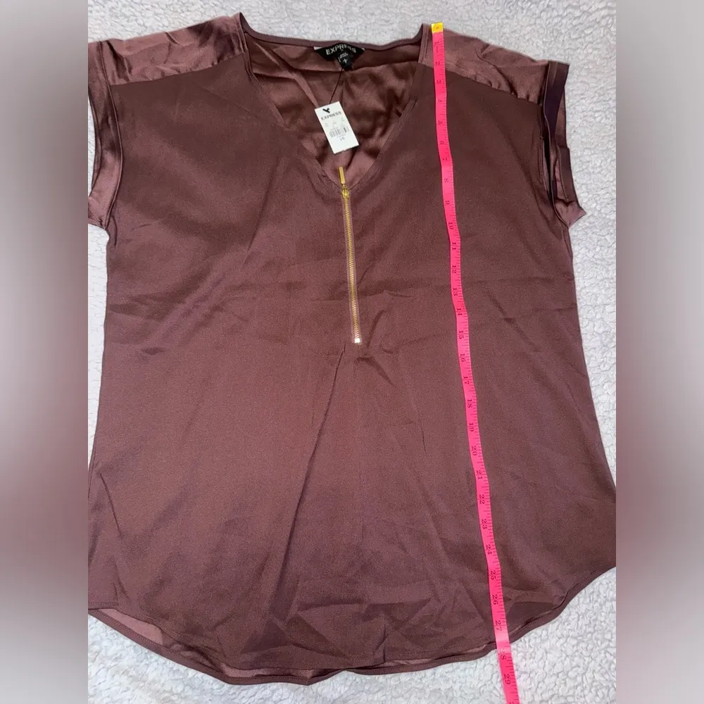 Express Plum/Burgundy Silky Style Blouse NWT - Image 3