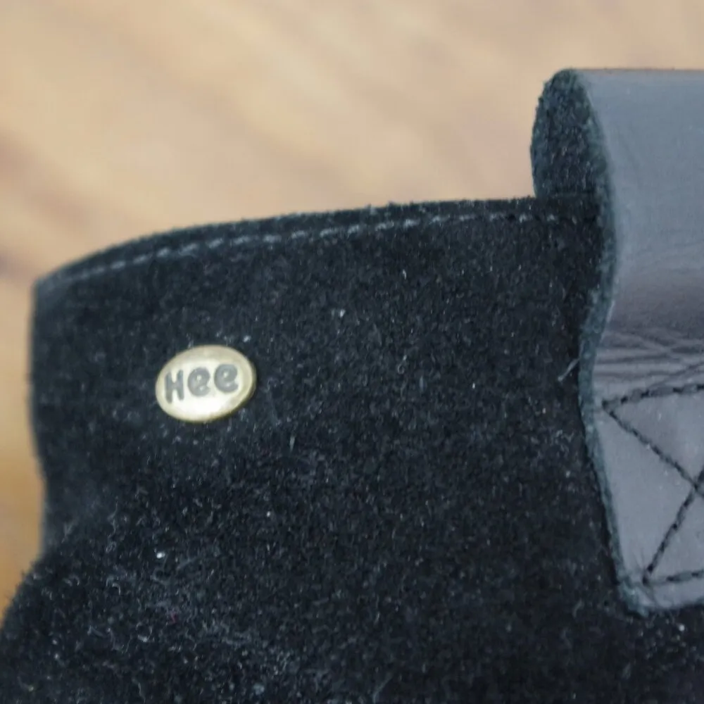 Spanish Made Suede Side ZIp Harness Style Ankle Boots Size EU 40 Black - Image 6