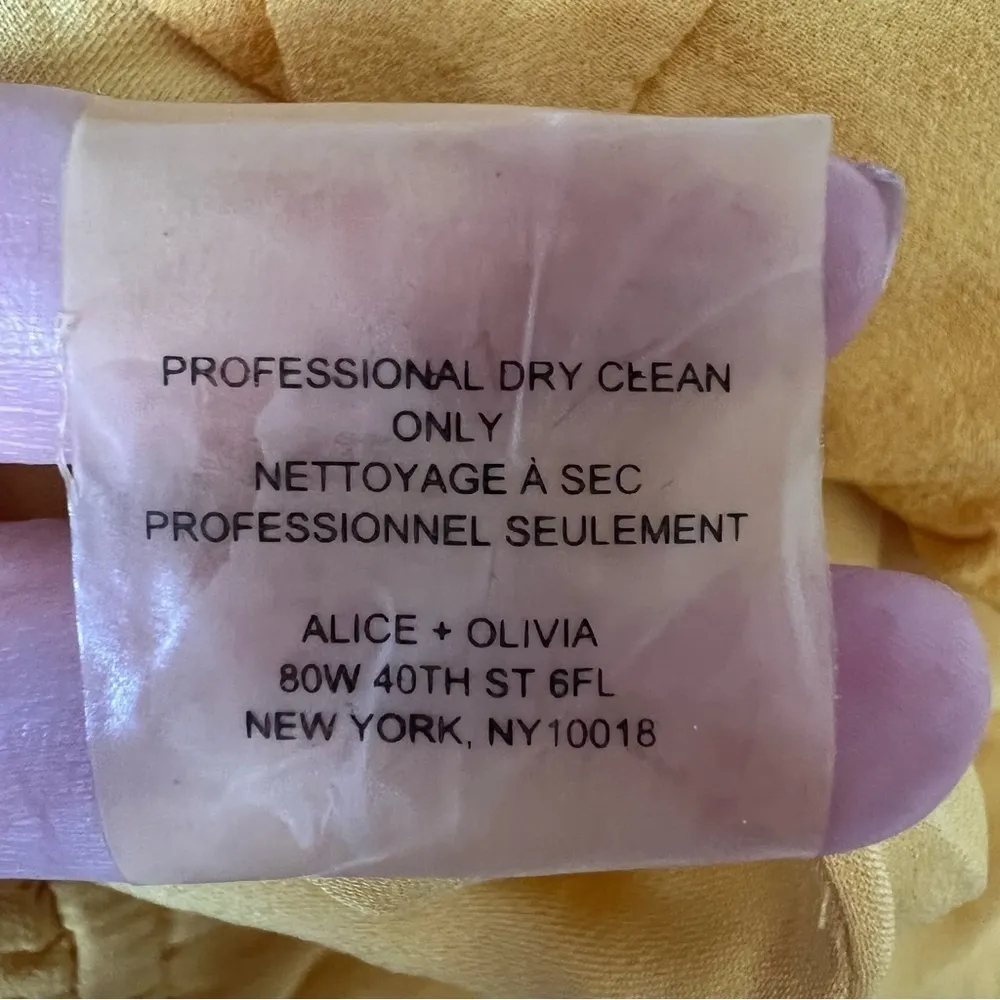 Alice + Olivia Yellow Silk strapless Crop Top Small - Image 9