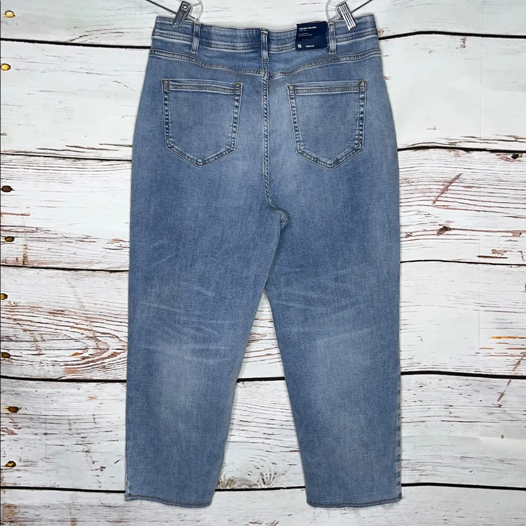 J. Jill NWT Size 16 Blue Surrey Wash Denim High Rise Straight Leg Crop Jeans - Image 2
