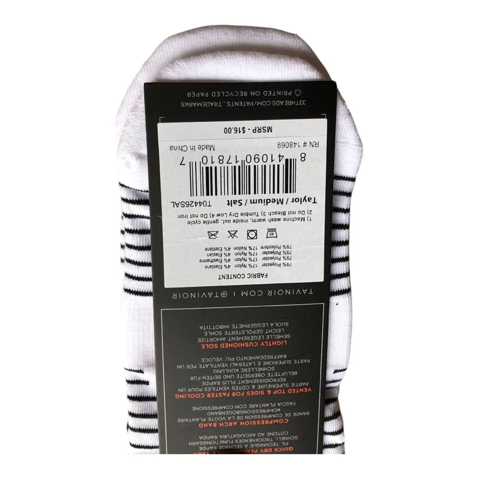 3 Pair Tavi Sport Socks Parker Citrus Taylor Salt Taylor Bright Size Medium NIP Yellow - Image 9