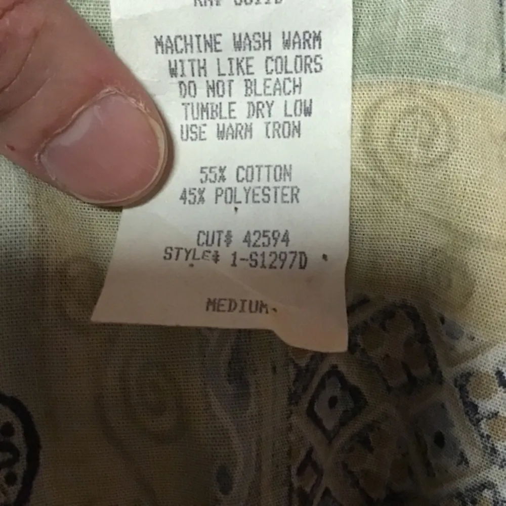 Vintage 90s patchwork print shirt Size M - Image 3