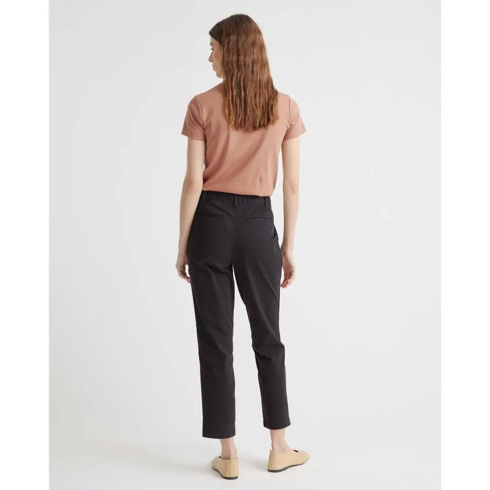 Quince Womens Stretch Cotton Twill Girlfriend Chino Pants Black 29 - Image 3