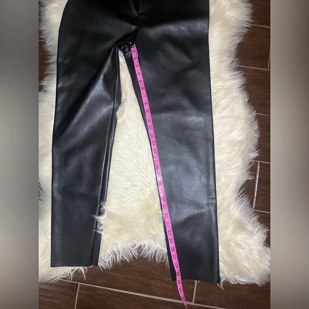 Pretty Little Thing black faux leather straight legged trousers Sz 10 - Image 7