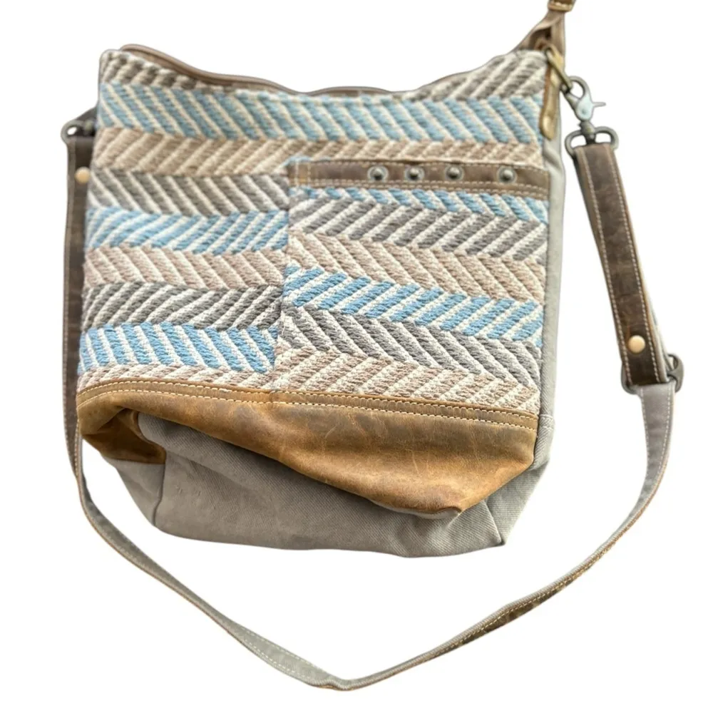 Myra Bag Women's Blue Shoulder Bag with Stud Detailing and Zip Closure - Image 1