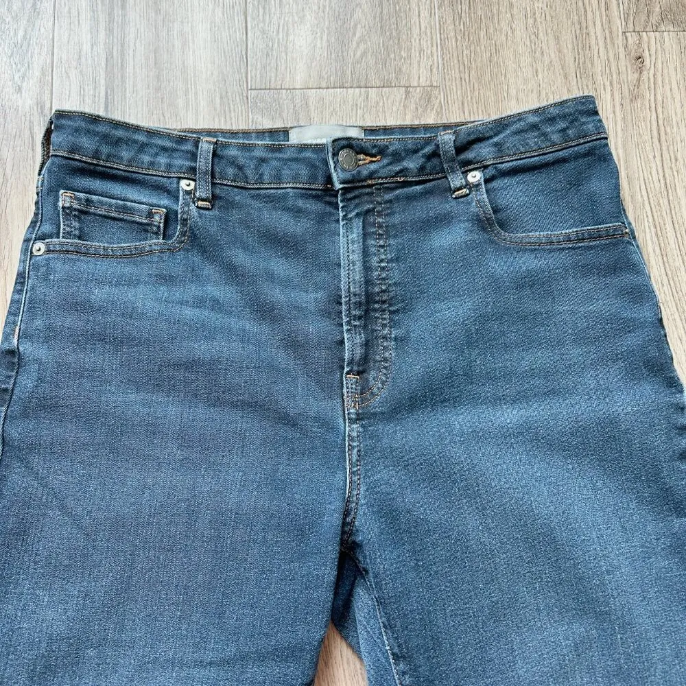 Everlane Dark Wash The Curvy High Rise Skinny Jean Crop Raw Hem Size 33 - Image 5