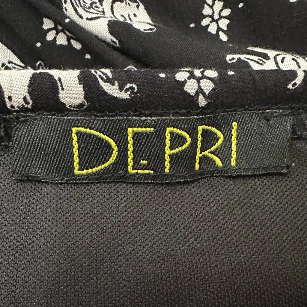 Depri Boho Black White Elephant Off the Shoulder Romper, Sz Medium - Image 9