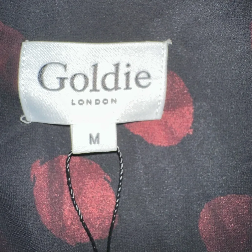 Goldie London Dress Womens Medium Black Red Dot Slip Mid Length Whimsical Dainty - Image 2