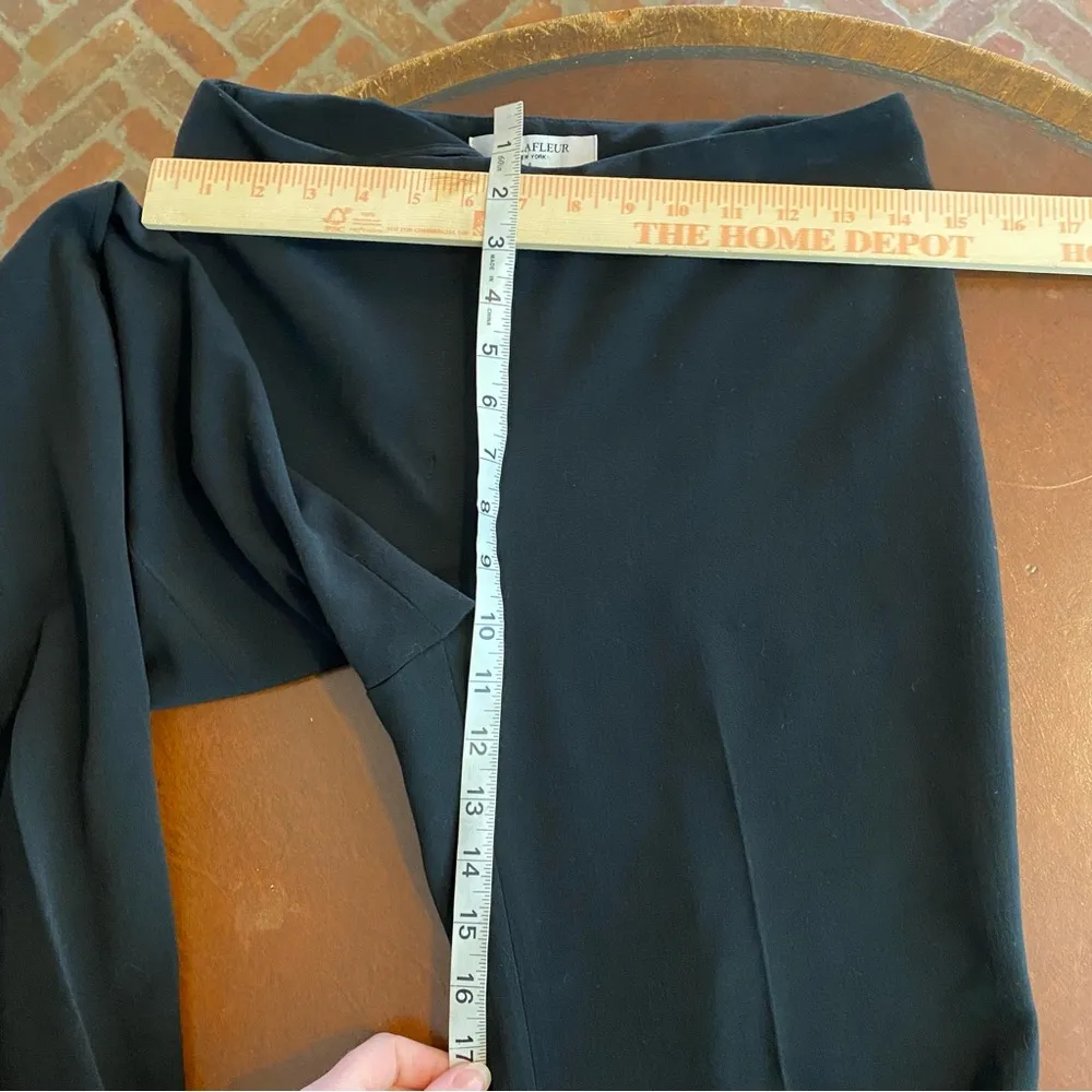 MM Lafleur Mercado Wide leg Slit ankle hem trouser pant black size 0 work office - Image 8