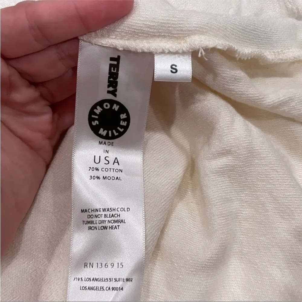 Simon Miller Lono Cotton Modal Terry Wrap Tunic Kimono Small S White - Image 8