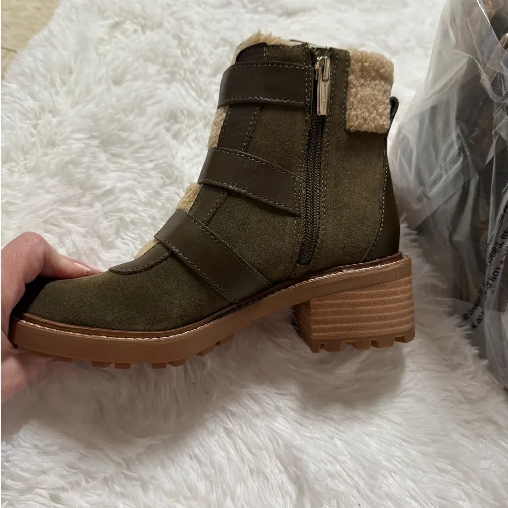 New Olive Green Boots with Buckle Straps - Image 4