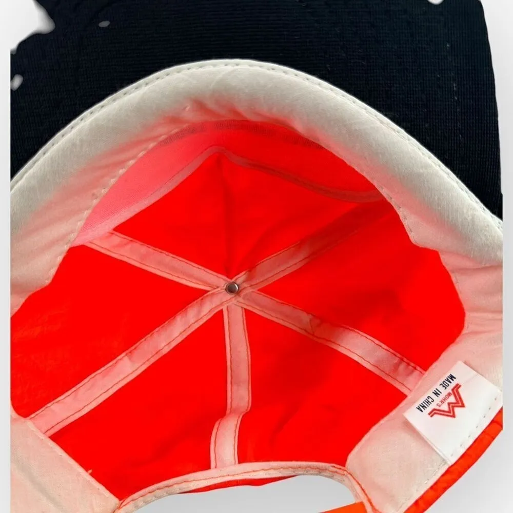 Vintage 1995 Fremont Outing Club Clam Bake Trucker Hat Orange Snapback Black - Image 8