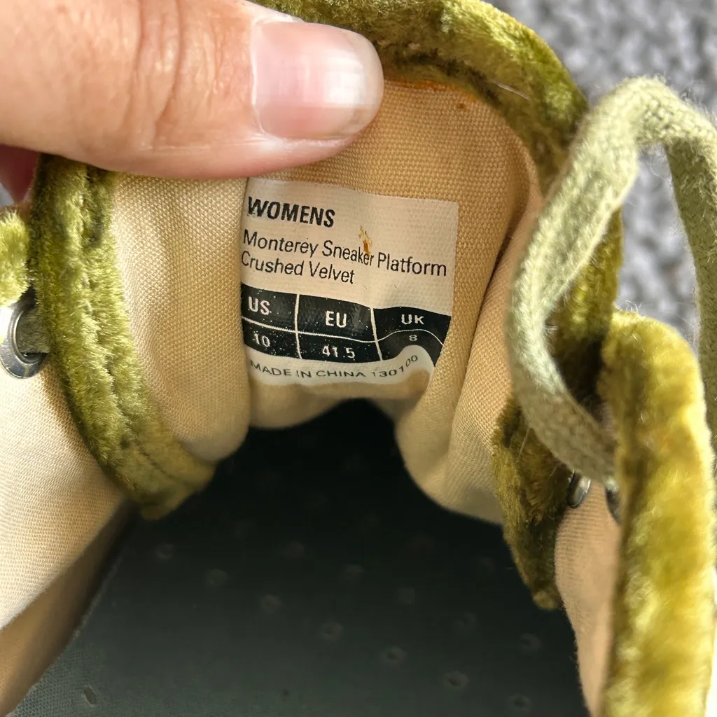 SeaVees Green Velvet Women's Sneakers - Image 8