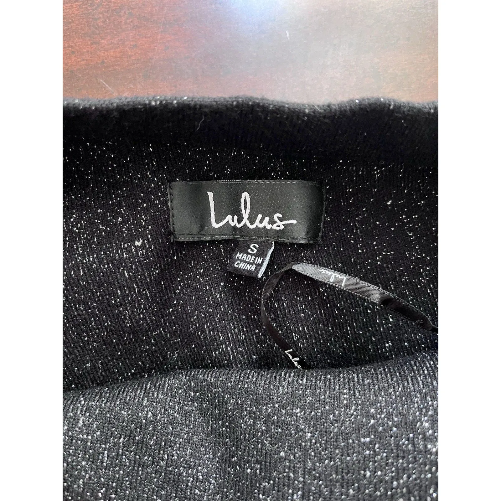 Lulus Black Glitter One Shoulder Ruffle Crop Top Size S Elegant - Image 5