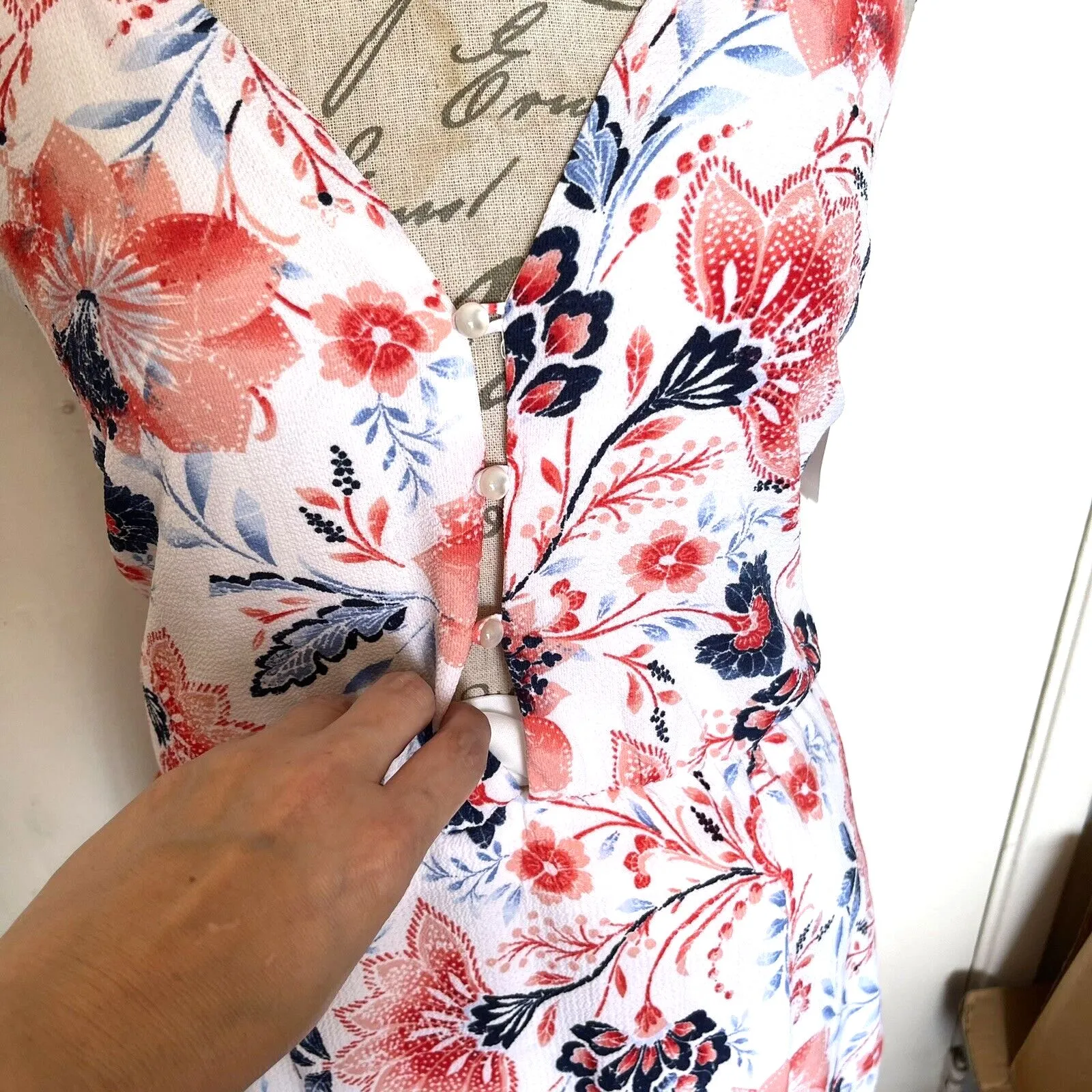 Midnight Doll Maxi Dress Sz 7 Floral Garden Bohemian Soft Boho Chic Resort - Image 9